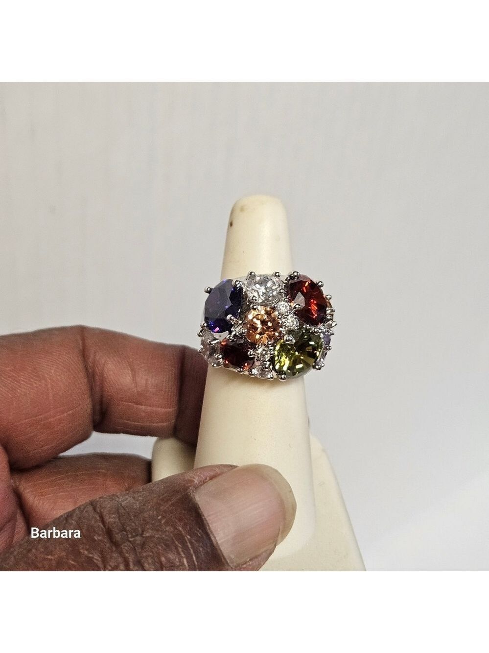 Tutti Frutti CZ Fashion Cocktail Ring, Size 5